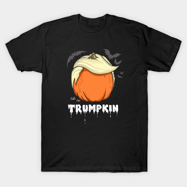 Trumpkin, Donald Trump Halloween Pumpkin T-Shirt by Boots